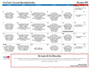 Specialty Calendar - Cincinnati_December